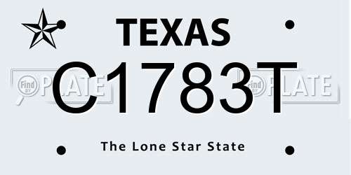 C1783T Texas License Plate