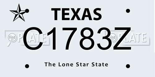 C1783Z Texas License Plate