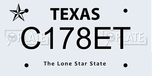 C178ET Texas License Plate