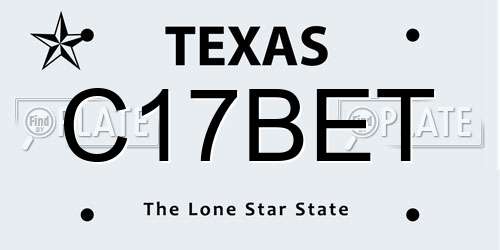 C17BET Texas License Plate