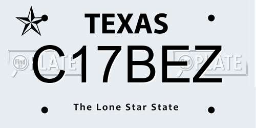 C17BEZ Texas License Plate