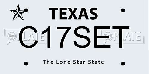 C17SET Texas License Plate