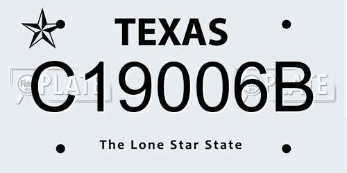 C19006B Texas License Plate