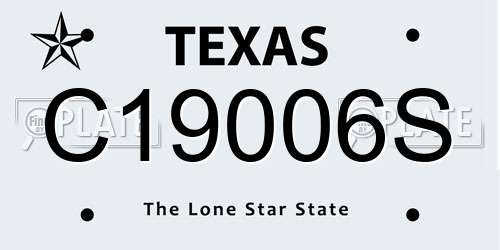 C19006S Texas License Plate