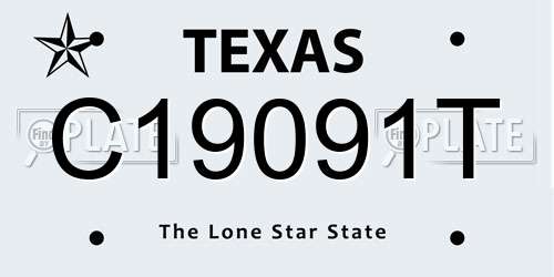 C19091T Texas License Plate