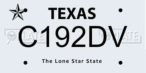 C192DV Texas License Plate