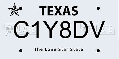C1Y8DV Texas License Plate