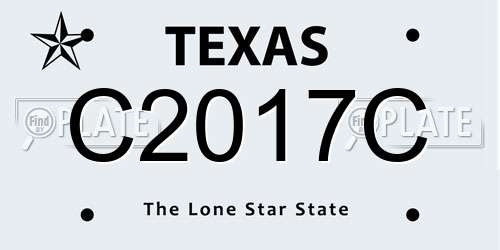 C2017C Texas License Plate