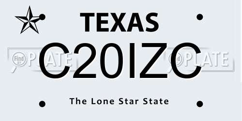 C20IZC Texas License Plate
