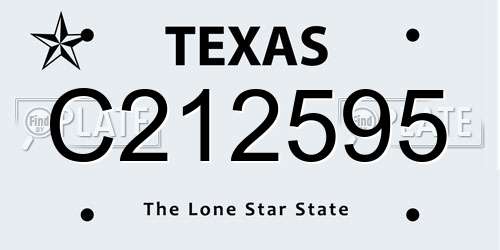 C212595 Texas License Plate