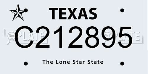 C212895 Texas License Plate