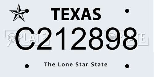 C212898 Texas License Plate
