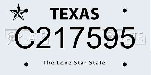 C217595 Texas License Plate