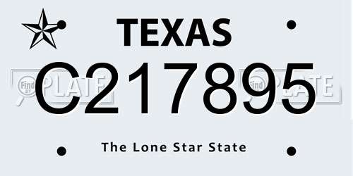 C217895 Texas License Plate