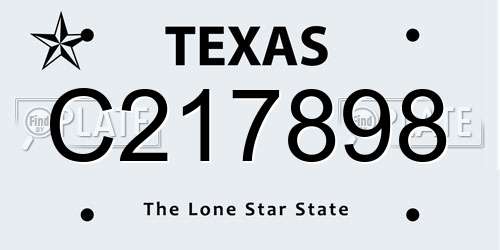 C217898 Texas License Plate