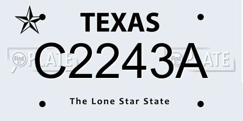 C2243A Texas License Plate