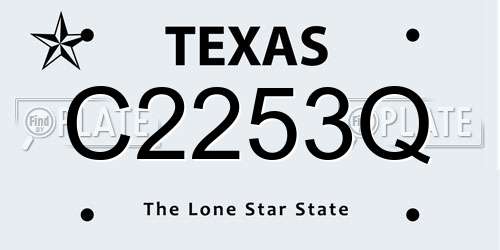 C2253Q Texas License Plate