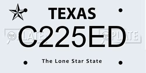 C225ED Texas License Plate