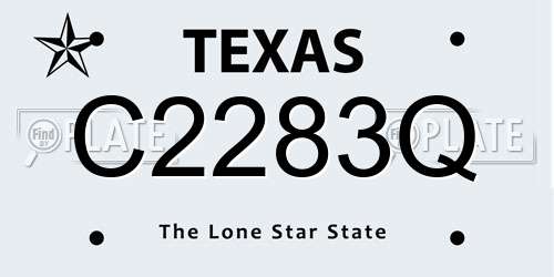 C2283Q Texas License Plate