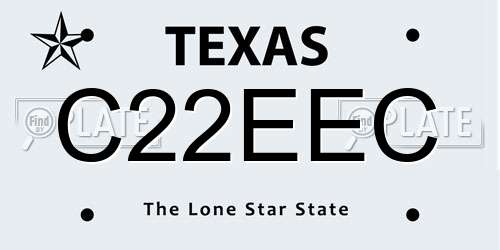 C22EEC Texas License Plate