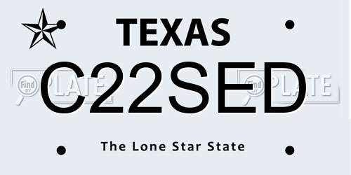 C22SED Texas License Plate