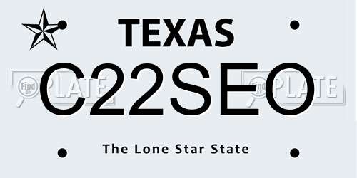 C22SEO Texas License Plate