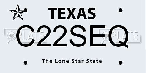 C22SEQ Texas License Plate