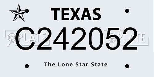 C242052 Texas License Plate