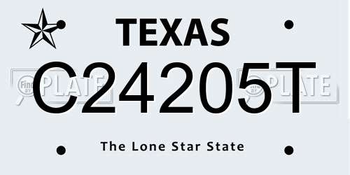 C24205T Texas License Plate
