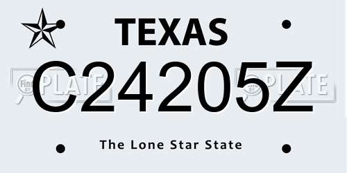 C24205Z Texas License Plate