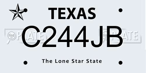 C244JB Texas License Plate