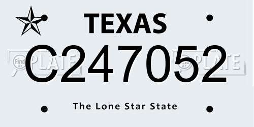 C247052 Texas License Plate