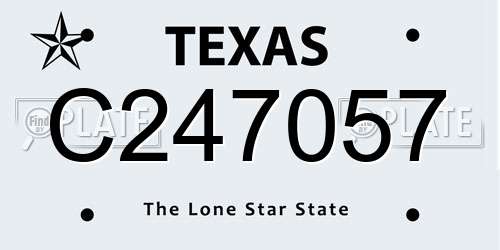 C247057 Texas License Plate