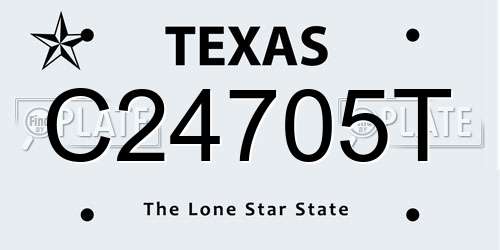 C24705T Texas License Plate