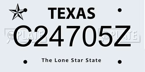C24705Z Texas License Plate