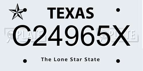 C24965X Texas License Plate
