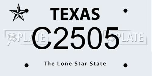 C2505 Texas License Plate