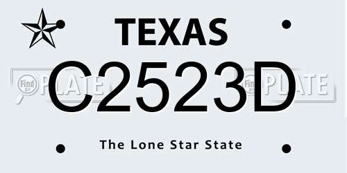 C2523D Texas License Plate