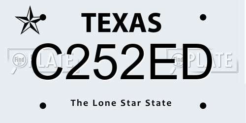 C252ED Texas License Plate