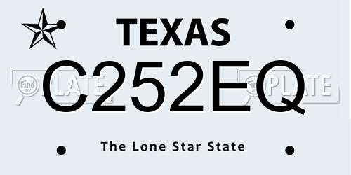 C252EQ Texas License Plate