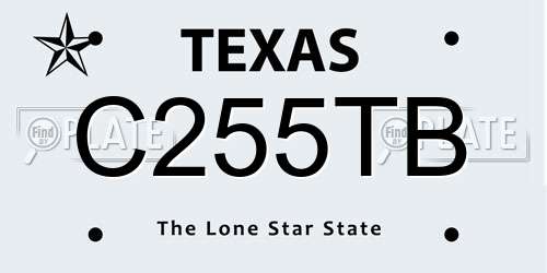 C255TB Texas License Plate
