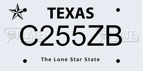C255ZB Texas License Plate