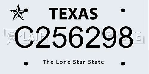 C256298 Texas License Plate