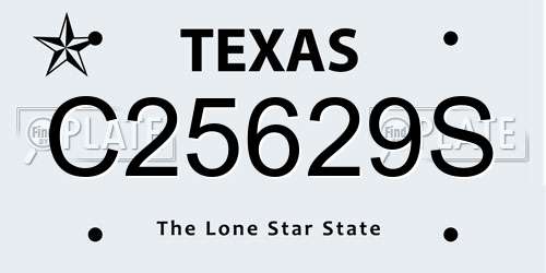 C25629S Texas License Plate