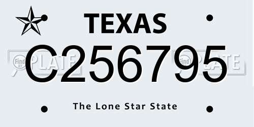 C256795 Texas License Plate
