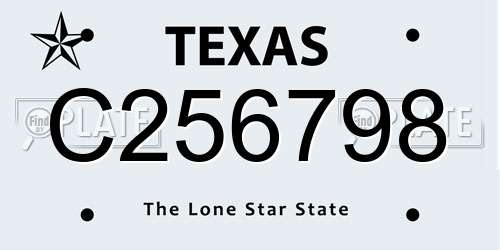 C256798 Texas License Plate