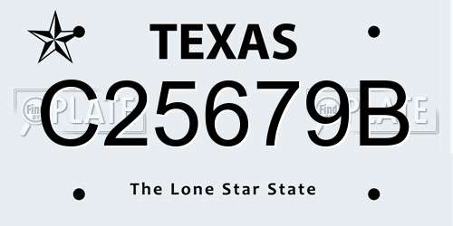 C25679B Texas License Plate