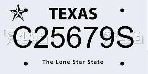 C25679S Texas License Plate