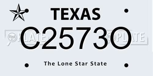 C2573O Texas License Plate
