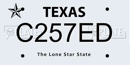 C257ED Texas License Plate